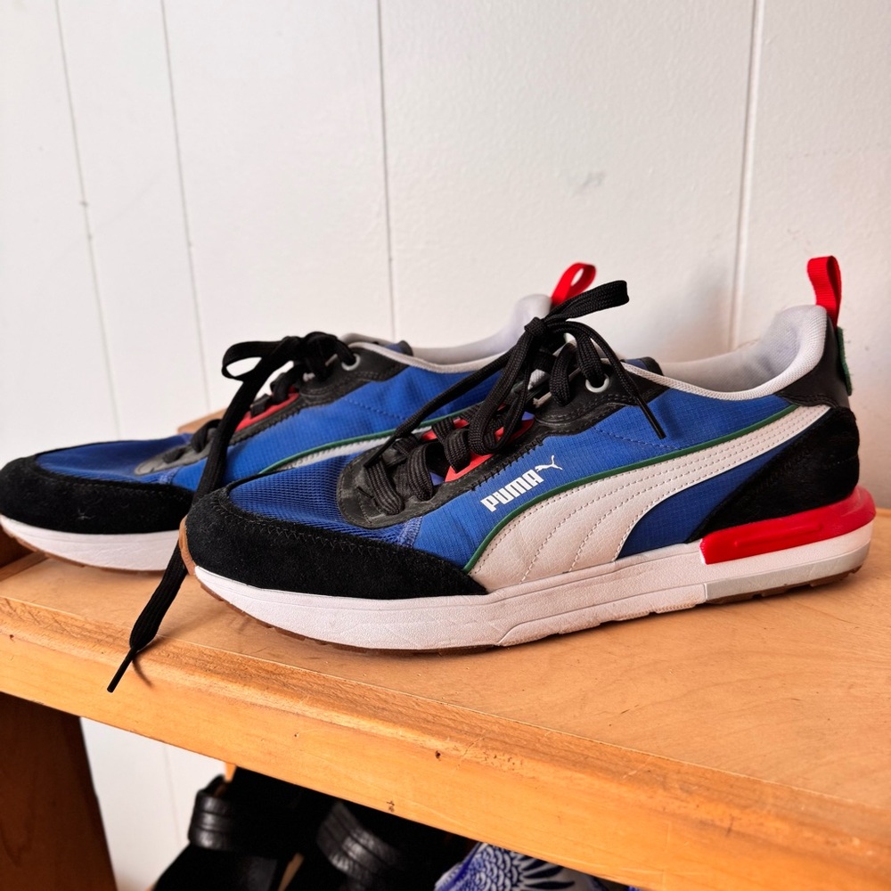 Men’s Puma R22 Royal Amazon Green Sneakers Shoes 11 - Picture 2 of 6